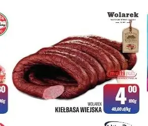 Kiełbasa wiejska Wolarek promocja w Tomi Markt