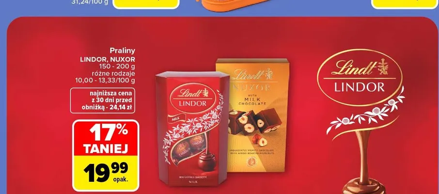 Praliny Lindor Lindt promocja w Carrefour