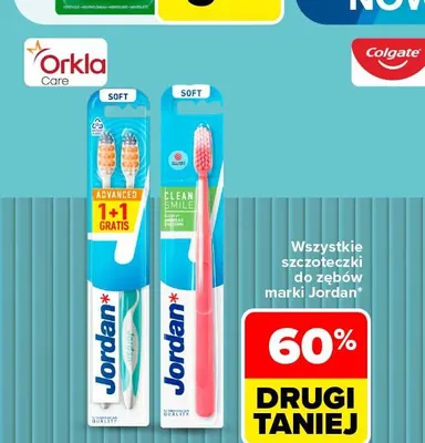 Szczoteczki do zębów Advanced 1+1 gratis Jordan promocja w Carrefour
