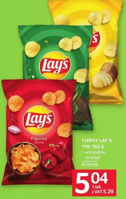 Chipsy Lay's 110-163 g promocja w Selgros