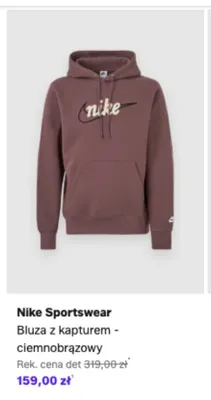Bluza z kapturem Nike Sportswear ciemnobrązowy promocja w Lounge by Zalando