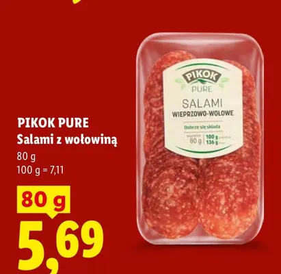 Salami z wołowiną Pikok Pure promocja w Lidl