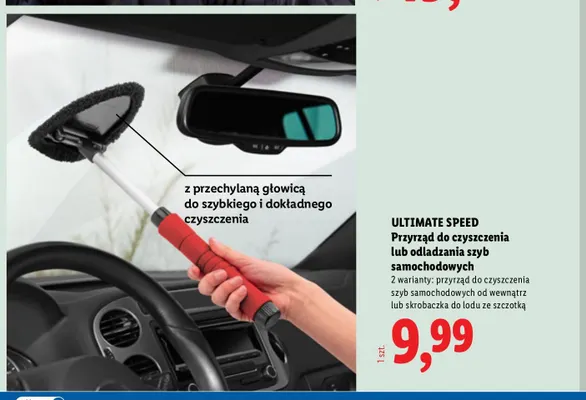 Przyrząd do czyszczenia szyb samochodowych od wewnątrz Ultimate Speed promocja w Lidl