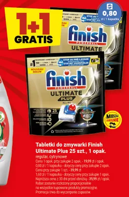 Tabletki do zmywarki Finish Ultimate Plus cytrynowe promocja w Twój Market