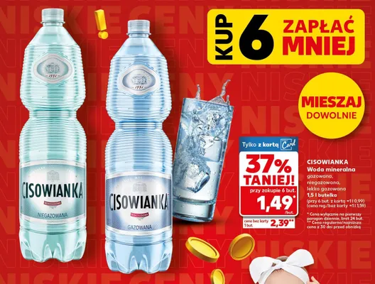 Woda mineralna gazowana Cisowianka promocja w Kaufland