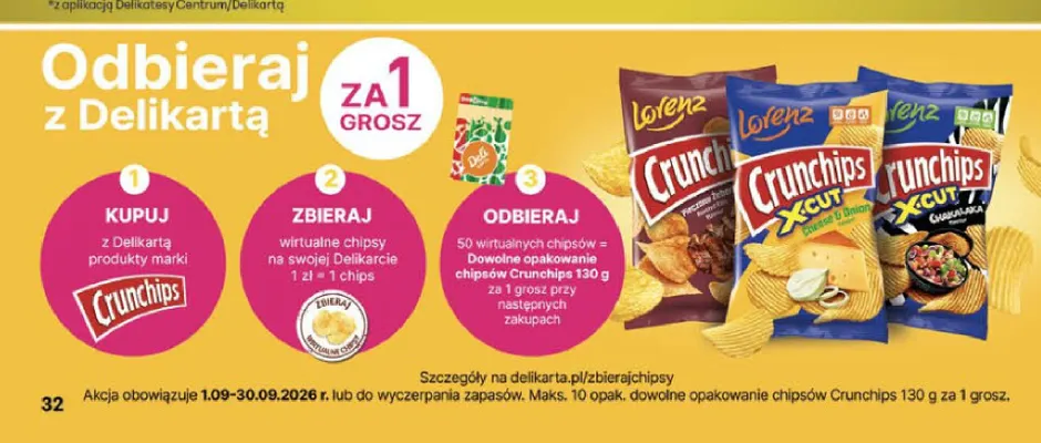 Chipsy Crunchips promocja w Delikatesy Centrum