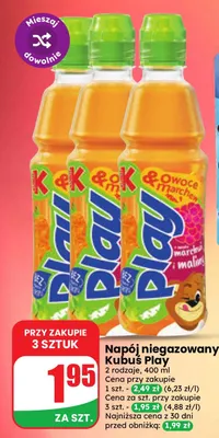 Napój niegazowany Kubuś Play promocja w Dino