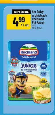 Ser żółty w plastrach Hochland Psi Patrol Junior promocja w POLOmarket