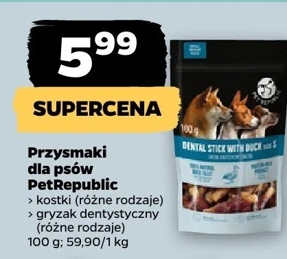 Przysmaki dla psów PetRepublic mięsne, z warzywami, twardy, półmiękki promocja w Netto