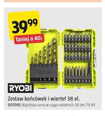 Zestaw końcówek i wierteł Ryobi promocja w Jula