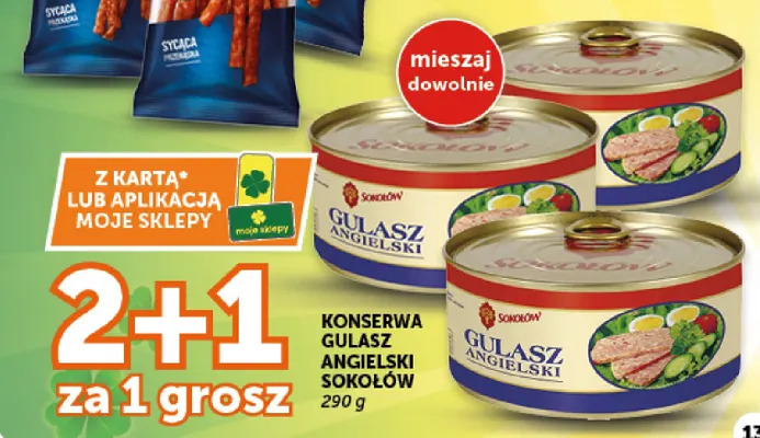 Konserwa Gulasz Angielski Sokołów promocja w Groszek