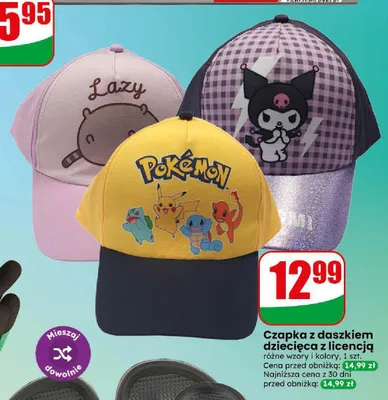 Czapka z daszkiem dziecięca z licencją promocja w Dino