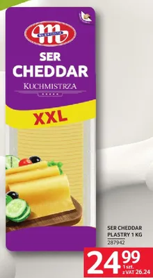 Ser Cheddar plastry Mlekovita XXL promocja w Selgros