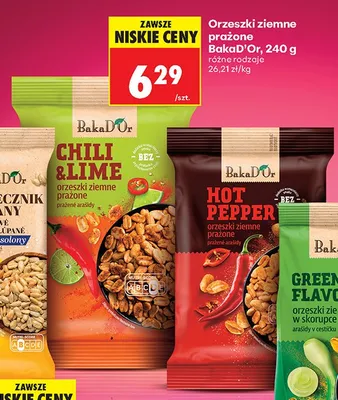 Orzeszki ziemne prażone Hot Pepper BakaD'Or promocja w Biedronka