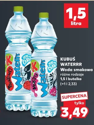 Woda smakowa Kubuś Waterrr truskawkowa promocja w Kaufland