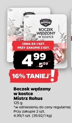 Boczek wędzony w kostce Mistrz Rohus promocja w Netto