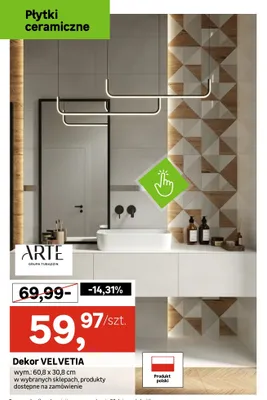 Płytki ceramiczne Dekor Velvetia Arte promocja w Leroy Merlin