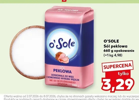 Sól peklowa O'Sole promocja w Kaufland