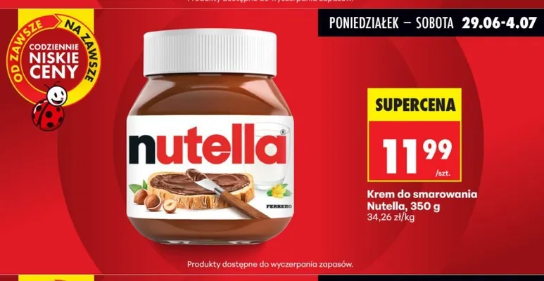 Krem do smarowania Nutella promocja w Biedronka