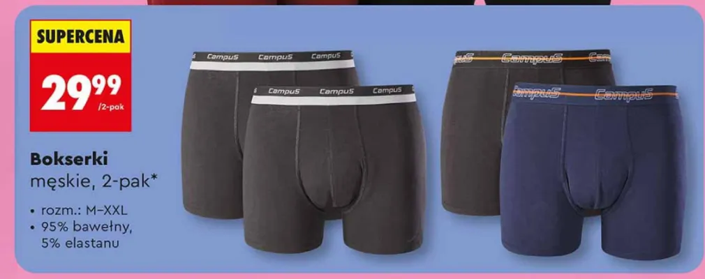 Bokserki męskie 2-pak promocja w Biedronka