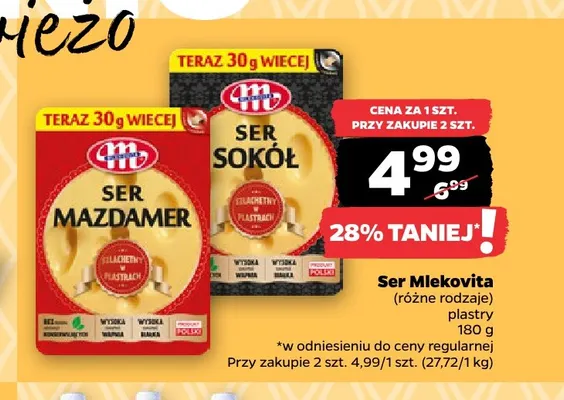 Ser mazdamer w plastrach Mlekovita promocja w Netto