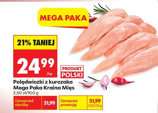 Polędwiczki z kurczaka Mega Paka Kraina Mięs promocja w Biedronka