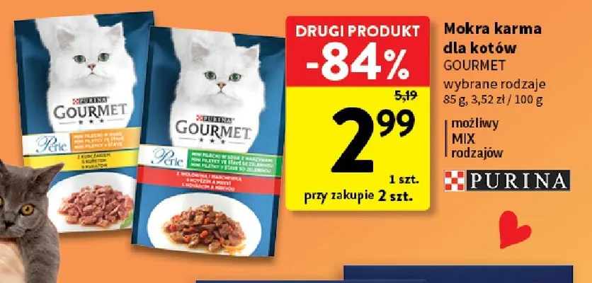 Mokra karma dla kotów Gourmet Perle z wołowiną i marchewką promocja w Intermarche