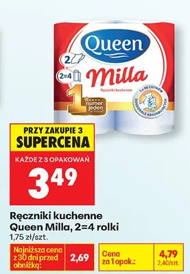 Ręczniki kuchenne Milla 2-4 rolki promocja w Biedronka