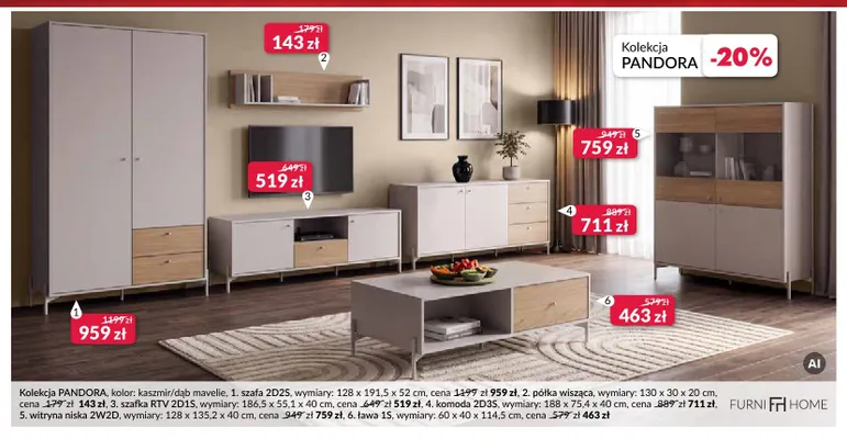 Szafa 2D2S Pandora Furni Home promocja w Salony Agata