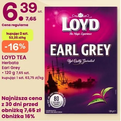 Herbata Earl Grey Loyd Tea promocja