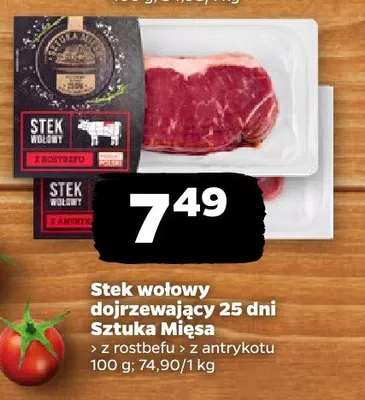 Stek wołowy dojrzewający 25 dni z rozbefem z antykoką promocja w Netto