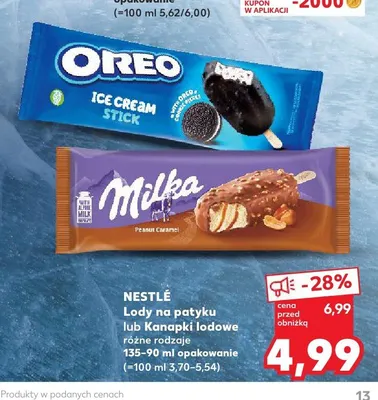 Lody na patyku Oreo promocja w Kaufland