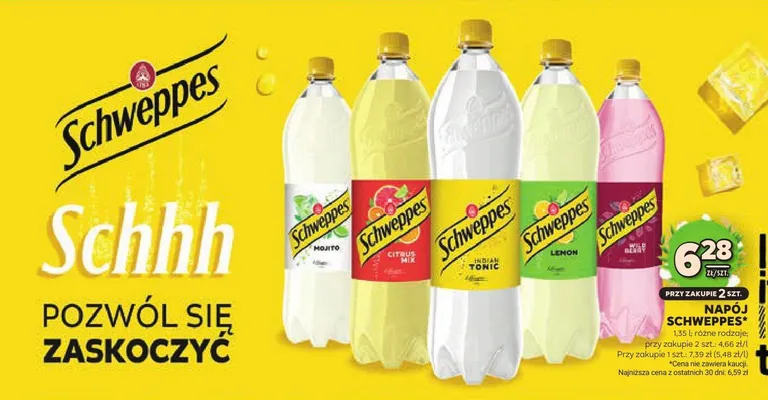 Napój Schweppes różne rodzaje promocja w Stokrotka