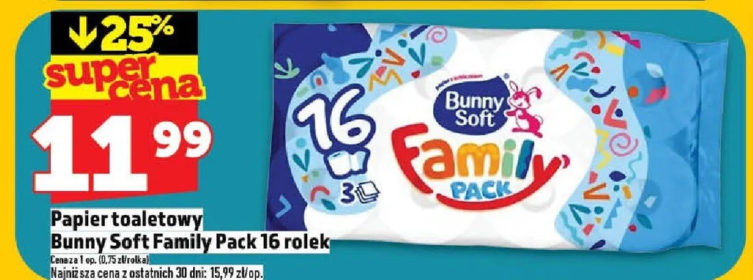 Papier toaletowy Bunny Soft Family Pack 16-pak promocja w TOPAZ