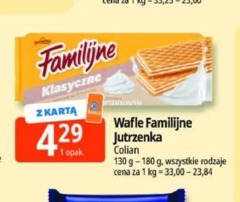 Wafle Familijne Jutrzenka Klasyczne promocja w Leclerc