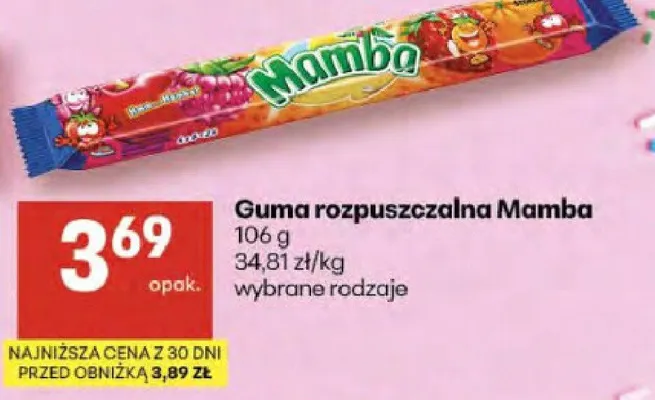 Guma rozpuszczalna Mamba promocja w Delikatesy Centrum