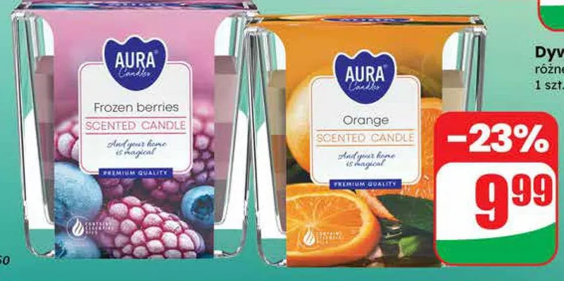 Świeca zapachowa trójkolorowa w szkle Bispol promocja w Dino