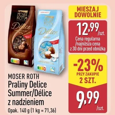 Praliny Delice Summer promocja w Aldi
