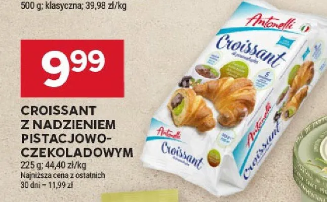 Croissant z nadzieniem pistacjowo-czekoladowym promocja w Stokrotka