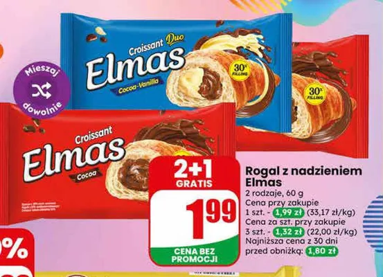 Rogal z nadzieniem Elmas Cocoa-Vanilla promocja w Dino
