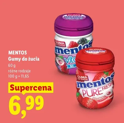Gumy do żucia Mentos Pure Fresh promocja w Lidl