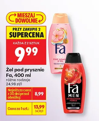Żel pod prysznic Fa Pink Jasmine 400 ml promocja w Biedronka