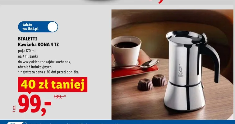 Kawiarka Bialetti KONA 4 TZ promocja w Lidl