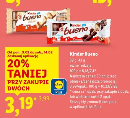 Baton Kinder Bueno różne rodzaje promocja w Lidl