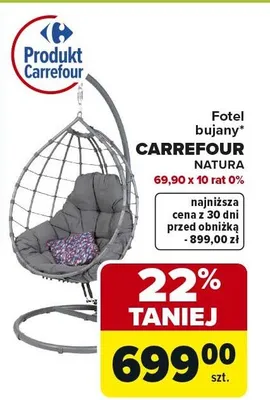 Fotel bujany Carrefour Natura promocja w Carrefour Market