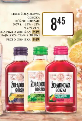Likier Żołądkowa Gorzka Jagoda z Cytryną promocja w Dino