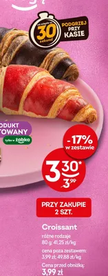 Croissant różne rodzaje promocja w Żabka