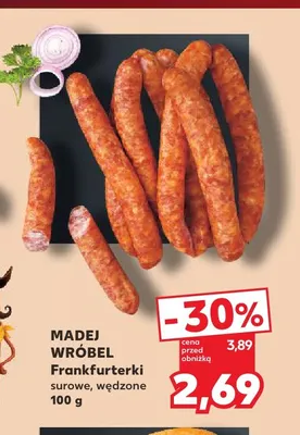 Frankfurterki surowe wędzone Madej Wróbel promocja w Kaufland