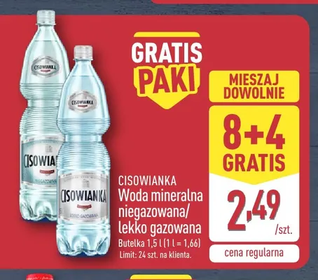 Woda mineralna niegazowana Cisowianka promocja w Aldi