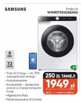 Pralka AI SAMSUNG WW80T534DAEAS6 promocja w Max Elektro